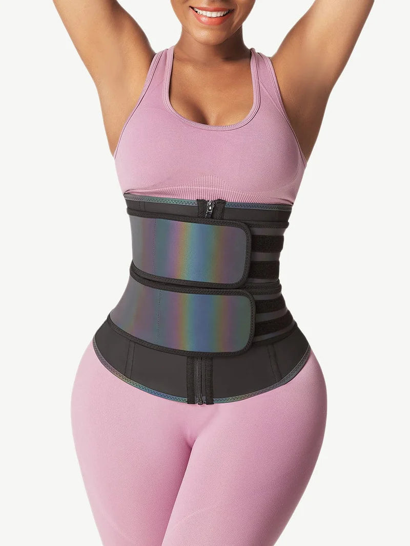 Double strap reflector waist trainer