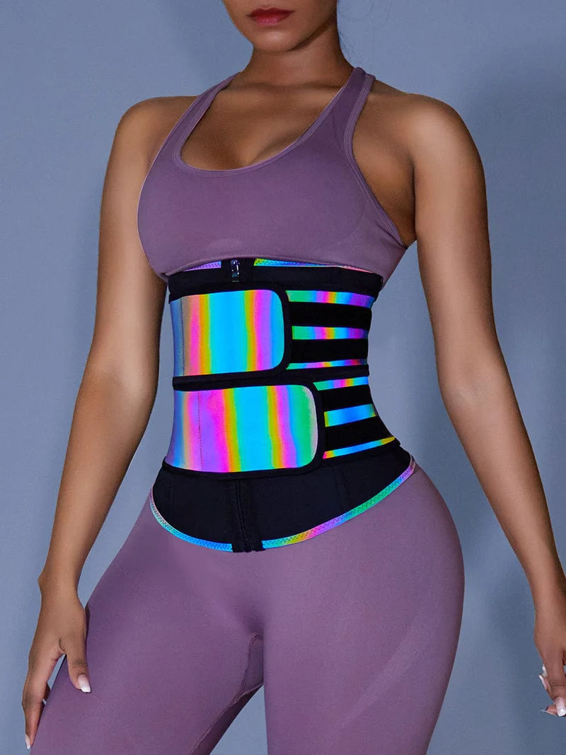 Double strap reflector waist trainer