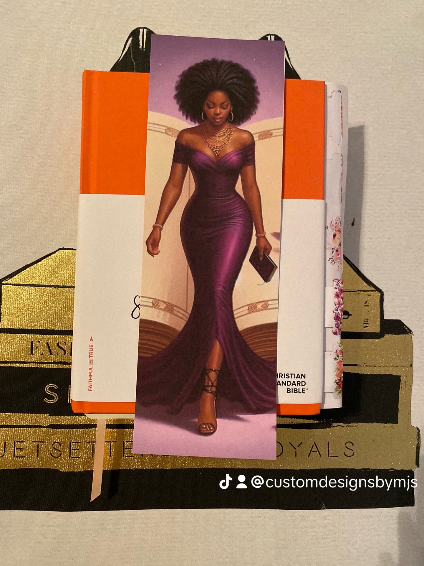 In her Bible Bookmark