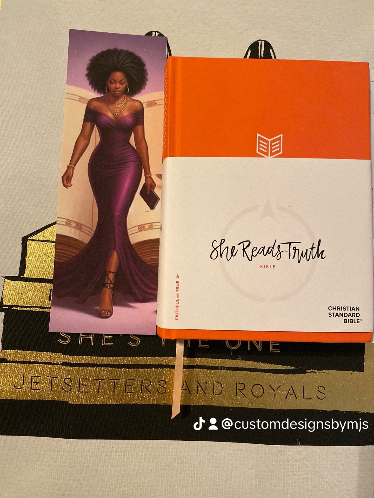 In her Bible Bookmark