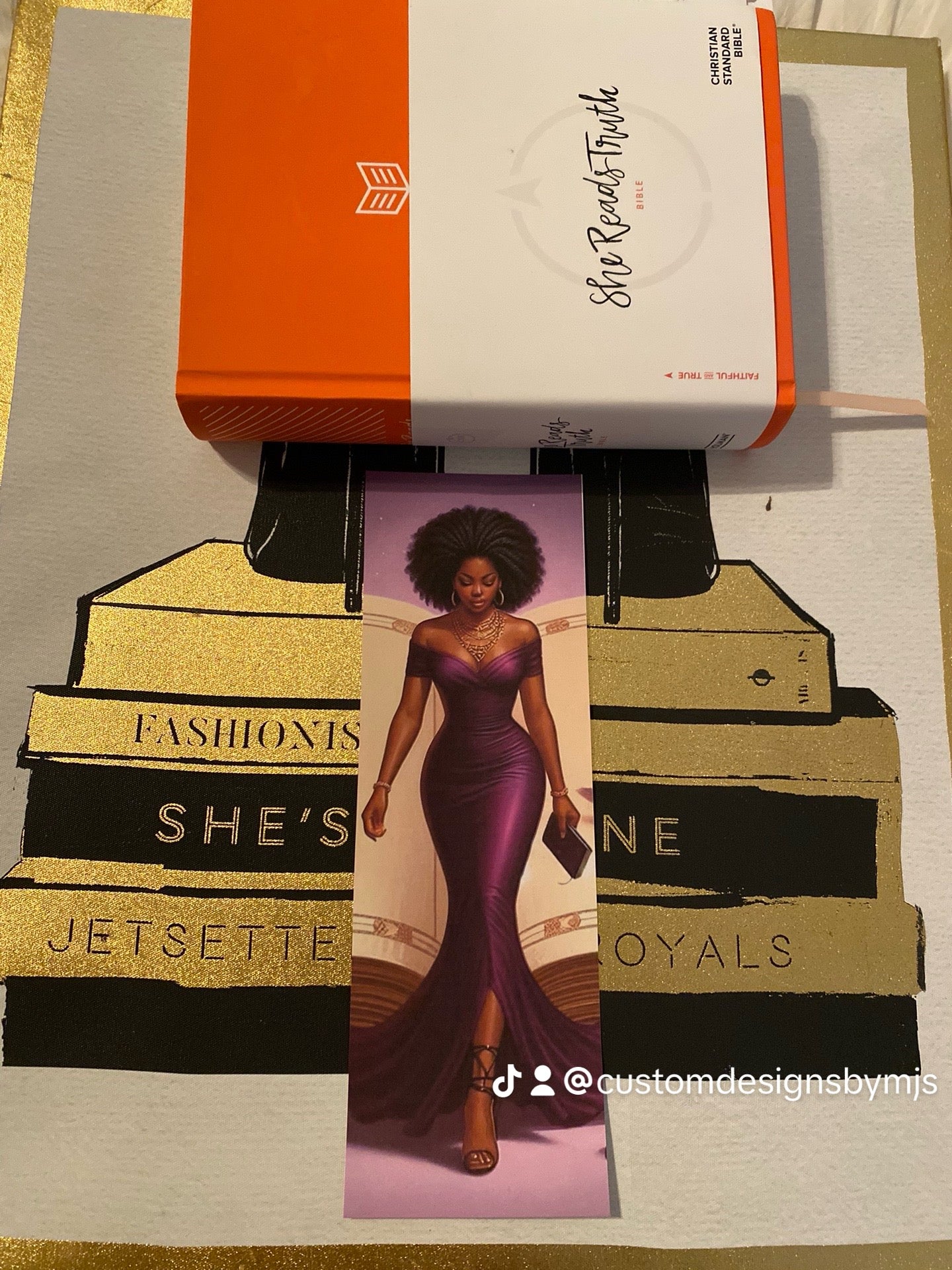 In her Bible Bookmark